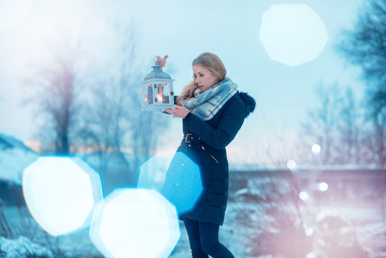 Professional portrait photography in the snow.