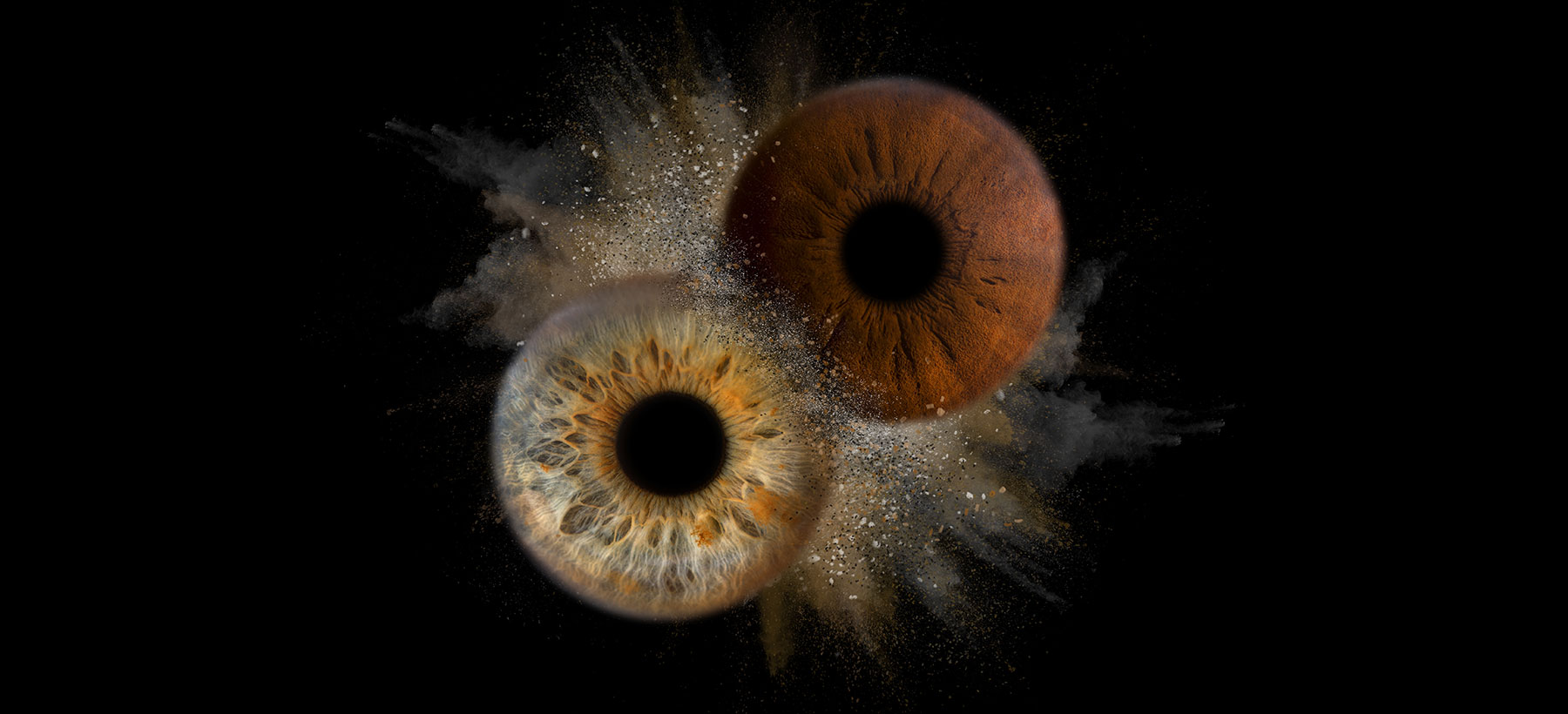 Makro fotografija dveh šarenic