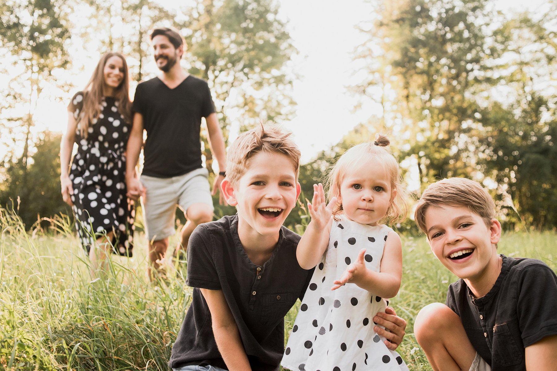 Family portrait in nature.